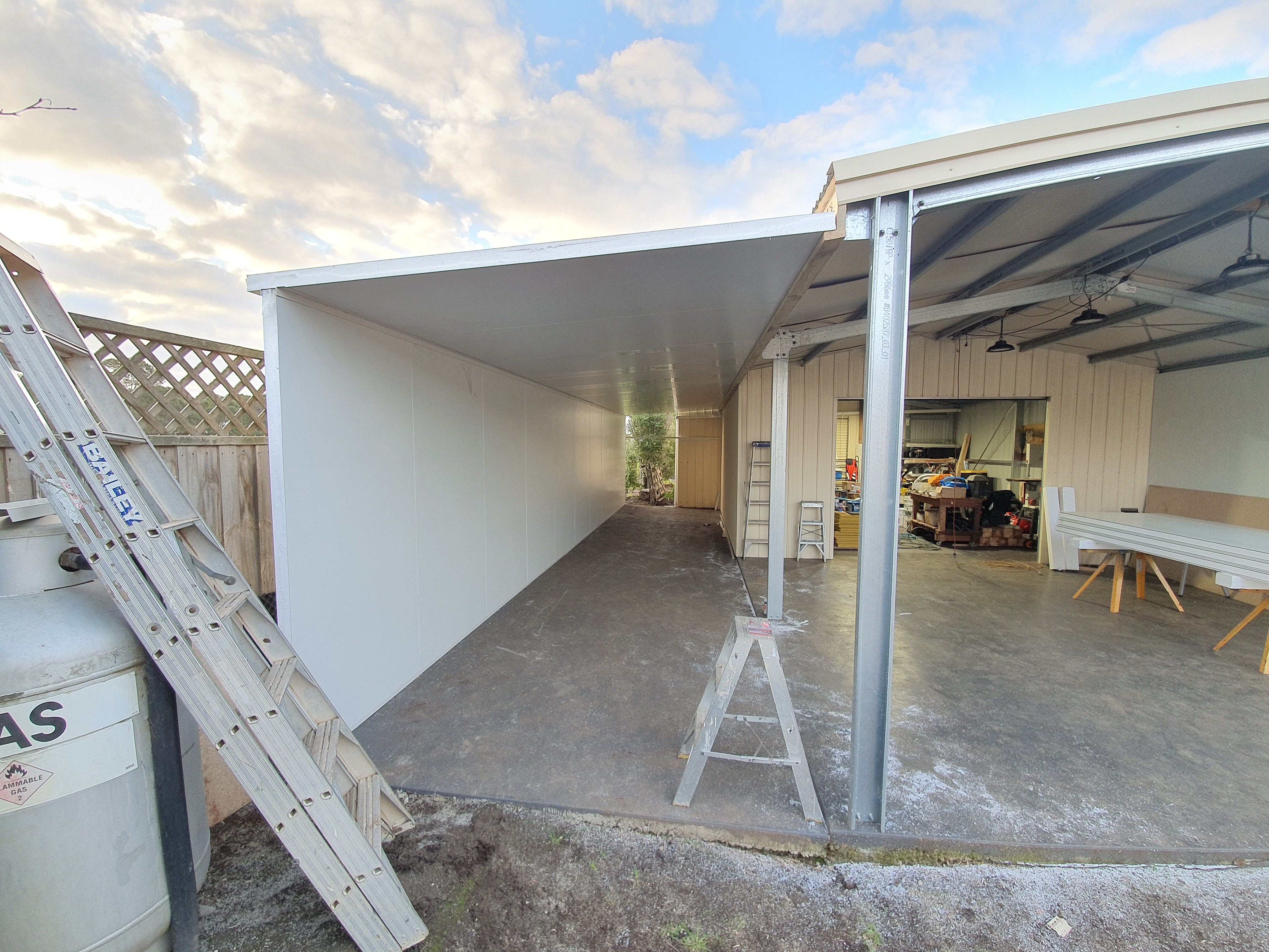 Coolroom external structure installed in shed